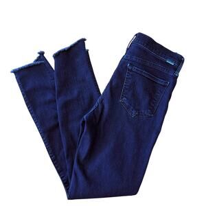 Mother Jeans Size 27 The Stunner Zip Two Step Fray Holding Hands Dark Wash